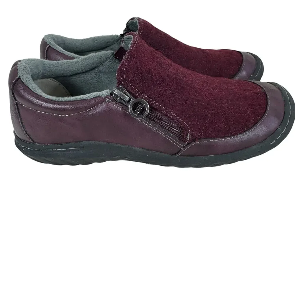 JBU Jambu Burgundy Crimson Fabric Rubber Vegan Slip-On Comfort Anti-Slip Shoes 7